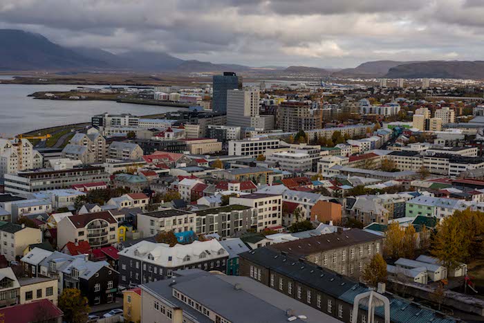 city of reykjvaik aerial view