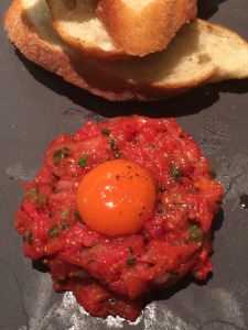 Cured tomatoes + traditional accompaniments + carrot yolk