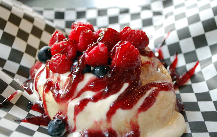 The Destroyer of Worlds combines fresh fruit with a jam topping.