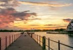 Lighthouse and waterfront in Edenton NC