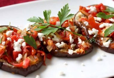 Roasted Eggplant Tomato Feta