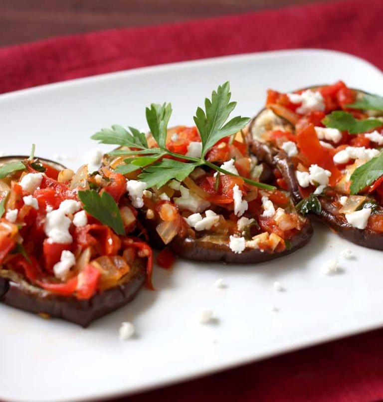 Roasted Eggplant Tomato Feta